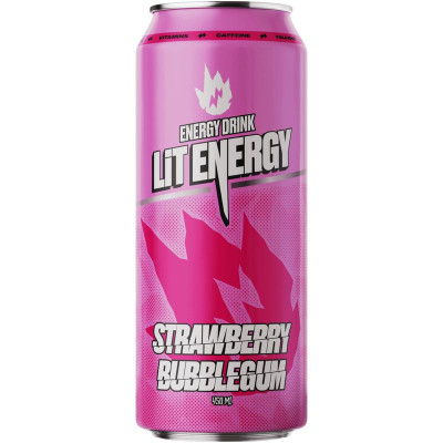 Изображение товара Энергетический напиток Lit Energy Strawberry Bubblegum, 450мл
