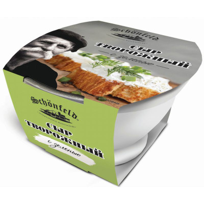 Сыр Schonfeld творожный с зеленью 65%, 140г