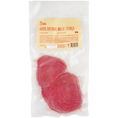 Изображение товара Тунец желтоперый филе-кусок без кожи мороженый Люди Любят, 400г