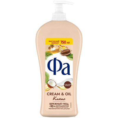 Изображение товара Крем-гель для душа ФА Cream & Oil Какао чувственный бережный уход, 750мл