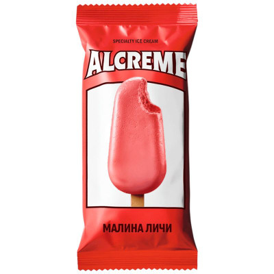 Изображение товара Мороженое Alcreme Малина-личи эскимо сливочное 12%, 70г
