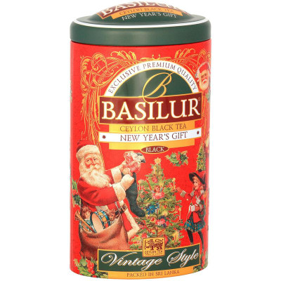 Чай Basilur Винтаж Новогодний подарок чёрный байховый цейлонский листовой, 100г