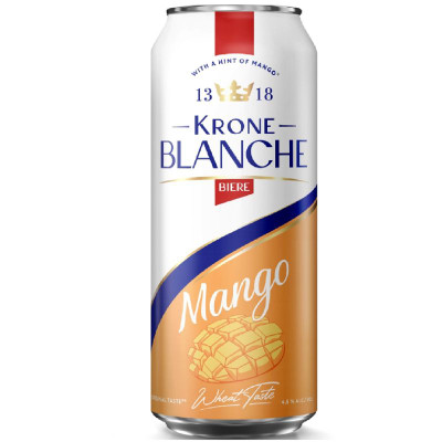 Изображение товара Пивной напиток Krone Blanche Biere Mango пастеризованный 4.5%, 450мл