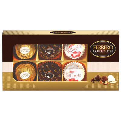 Изображение товара Набор конфет Ferrero Collection Rondnoir Rocher Raffaello, 64.8г