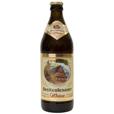 Изображение товара Пиво Krug Bräu Breitenlesauer Weisse светлое пшеничное пастеризованное фильтрованное, 500мл