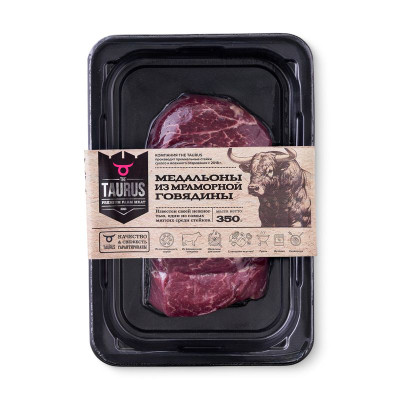 Изображение товара Медальоны из говядины Taurus мелкокусковой бескостный, 350г