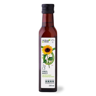 Изображение товара Смесь растительных масел нерафинированных Зелёная Линия, 250мл
