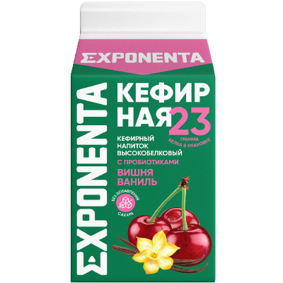 Изображение товара Напиток кефирный Exponenta высокобелковый вишня-ваниль, 450г