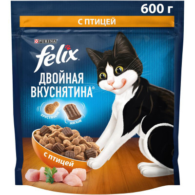 Изображение товара Сухой корм для кошек Felix Двойная Вкуснятина с птицей, 600г