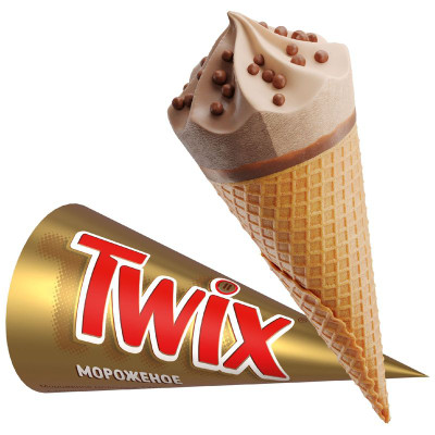 Изображение товара Мороженое Twix Карамель с рисовыми шариками в молочном шоколаде 5%, 68г