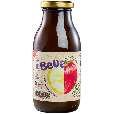 Изображение товара Смузи Be Up ягодно-фруктовый банан клубника, 300мл