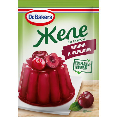 Изображение товара Желе Dr.Bakers сухое вкус вишни и черешни, 45г