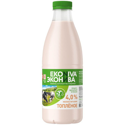 Изображение товара Молоко ЭкоНива топленое 4%, 1л