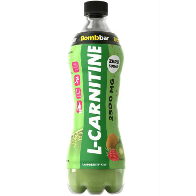 Изображение товара Напиток Bombbar L-Carnitine малина-киви безалкогольный слабогазированный, 500мл