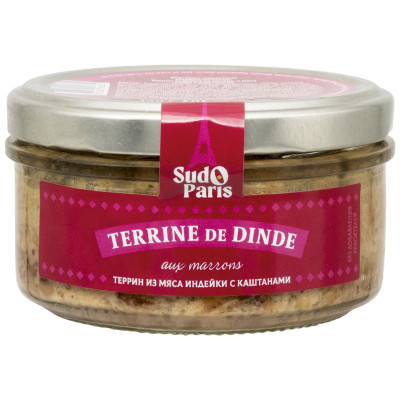 Изображение товара Террин Sud O Paris из мяса индейки с каштанами, 130г