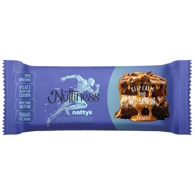 Изображение товара Батончик Nuttiness Brownie брауни в молочном шоколаде протеиновый, 35г
