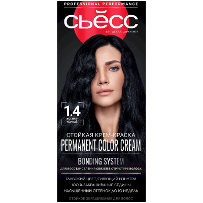 Изображение товара Крем-краска Сьёсс Иссиня-черный стойкая, тон 1-4