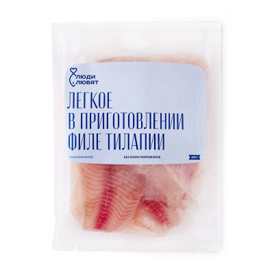 Изображение товара Филе тилапии Люди Любят без кожи мороженое, 500г