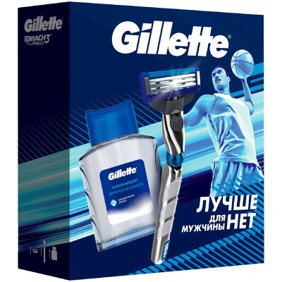 Изображение товара Набор для бритья Gillette Mach3 Бритва с 1 сменной кассетой и Лосьон после бритья Arctic Ice, 50мл
