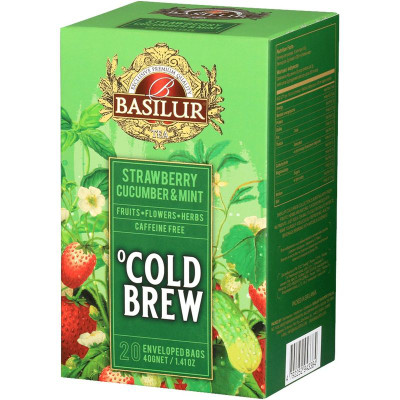 Изображение товара Чай Basilur Коллекция Холодные Напитки со вкусом клубники огурца и мяты, 20х2г