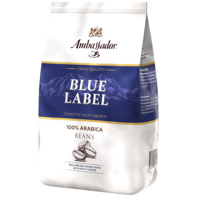 Изображение товара Кофе Ambassador Blue Label среднеобжаренный в зёрнах, 1кг