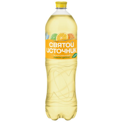 Изображение товара Напиток Святой Источник вода+сок со вкусом цитрусов газ. 1.5л