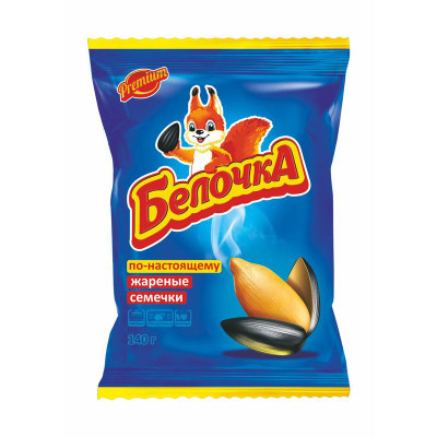 Изображение товара Семечки подсолнечника Белочка жареные, 140г
