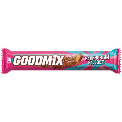 Изображение товара Шоколад Goodmix Малиновый Рассвет молочный  со вкусом малины с хрустящей вафлей, 40г