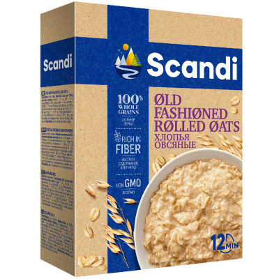 Изображение товара Хлопья Scandi овсяные классические, 450г