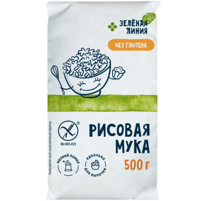 Изображение товара Мука рисовая цельнозерновая Зелёная Линия, 500г