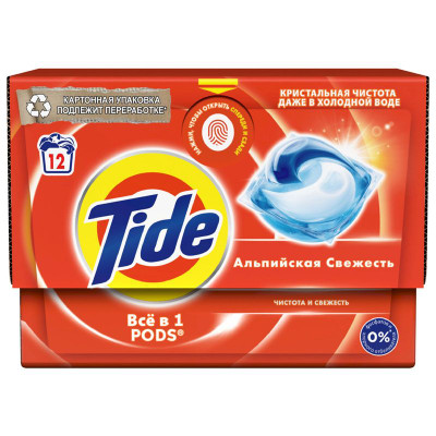 Изображение товара Капсулы для стирки Tide Альпийская свежесть, 12х16,8г