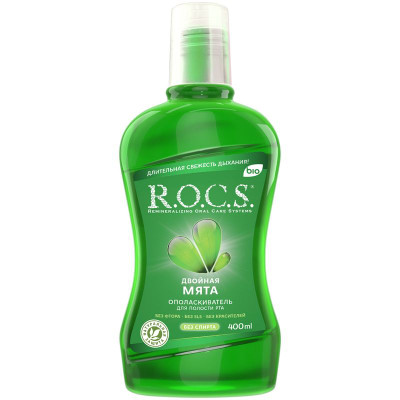 Изображение товара Ополаскиватель для полости рта R.O.C.S. двойная мята, 400мл