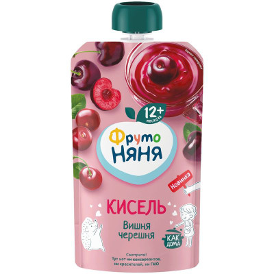 Изображение товара Кисель ФрутоНяня из вишни и черешни, 130г