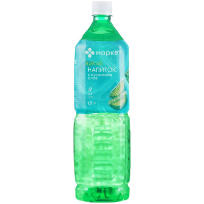 Изображение товара Напиток с кусочками алоэ безалкогольный негазированный Маркет, 1.5л