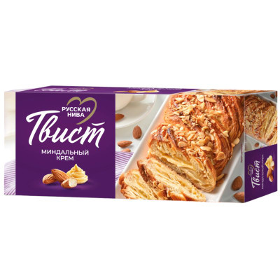 Изображение товара Рулет Русская нива Твист миндальный крем слоеный, 300г