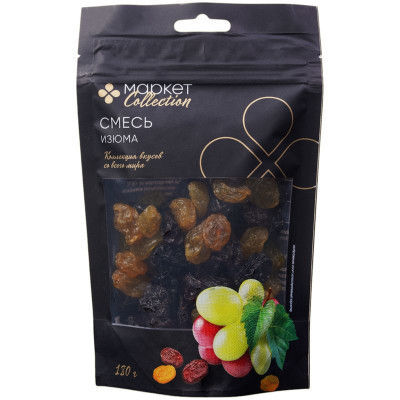Изображение товара Смесь винограда сушеного без косточек Маркет Collection, 180г