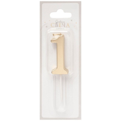 Изображение товара Свеча цифра 1 металлик высота 4.5см