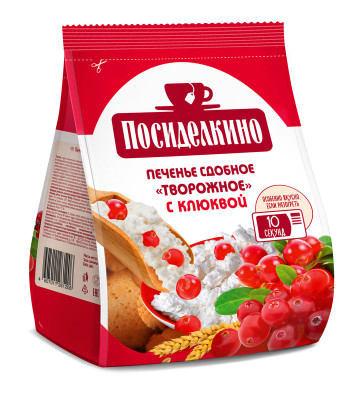 Изображение товара Печенье Посиделкино сдобное творожное с клюквой, 250г