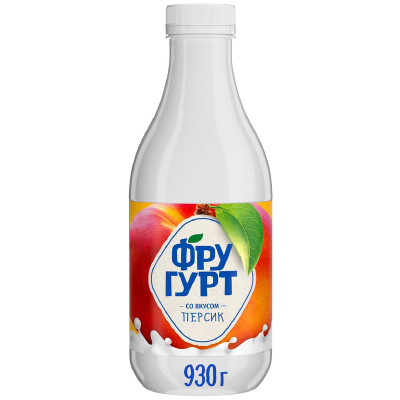 Изображение товара Йогурт питьевой Фругурт Персик 1%, 930г