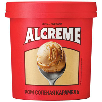 Изображение товара Мороженое Alcreme сливочное ром-солёная карамель 10%, 300г