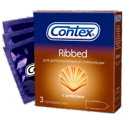 Изображение товара Презервативы Contex Ribbed с ребрами, 3шт