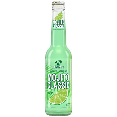 Изображение товара Пивной напиток Relax Mojito Classic нефильтрованный осветленный пастеризованный 5,5%, 330мл