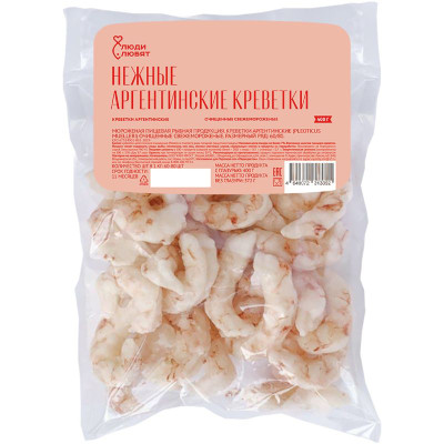 Изображение товара Креветки аргентинские очищенные свежемороженые 60/80 Люди Любят, 400г