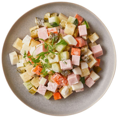 Изображение товара Салат с ветчиной Перекрёсток Select, 180г