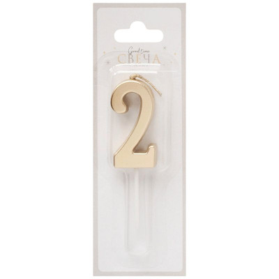 Изображение товара Свеча City Home Trade Цифра 2 металлик Г11 4.5см в ассортименте, 1шт