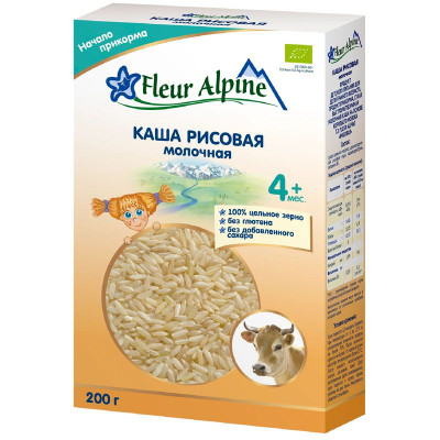 Изображение товара Каша молочная Fleur Alpine рисовая с 4 месяцев, 200г