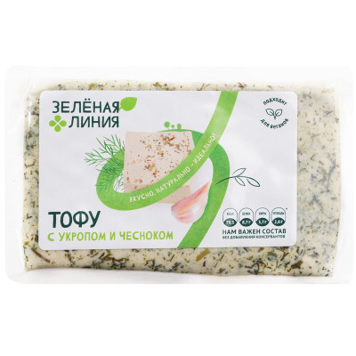 Изображение товара Тофу с укропом и чесноком Зелёная Линия, 200г