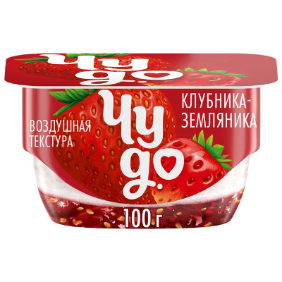 Изображение товара Творожок двухслойный Чудо Клубника-Земляника 4%, 100г