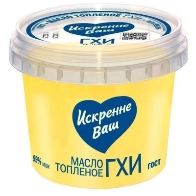 Изображение товара Масло Искренне Ваш топлёное 99%, 280г