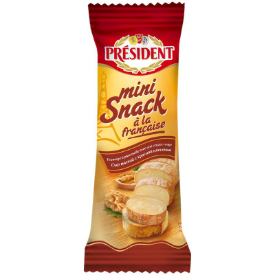 Изображение товара Сыр мягкий President Mini Snack A La Francaise с красной плесенью 60%, 90г